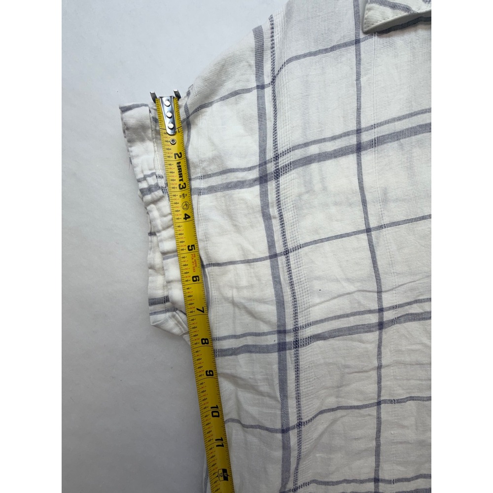 Patagonia Womens Lightweight A/C Shirt White Blue Plaid Cotton Hemp STY52960 M - Picture 6 of 9